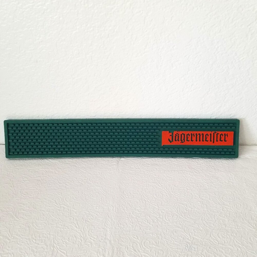 Jagermeister Green Orange Rubber Spill Rail Bar Mat 20.25""x3.5" (#1)